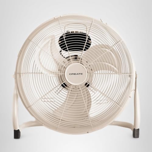 CREATE / AIR FLOOR RETRO/Industrieller Bodenventilator/Sand Ventilator, 16 Zoll, starker Luftstrom, 3 Geschwindigkeiten, leise, leicht, rutschfeste Standfüße