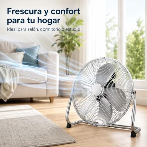 JYC CREATIVE Persönlicher Ventilator aus Metall, Hochgeschwindigkeits-Tischventilator mit 3 Aluminiumflügeln, 3 Geschwindigkeiten, Sicherheitsgitter, verstellbare Neigung (130 W, Silber1)