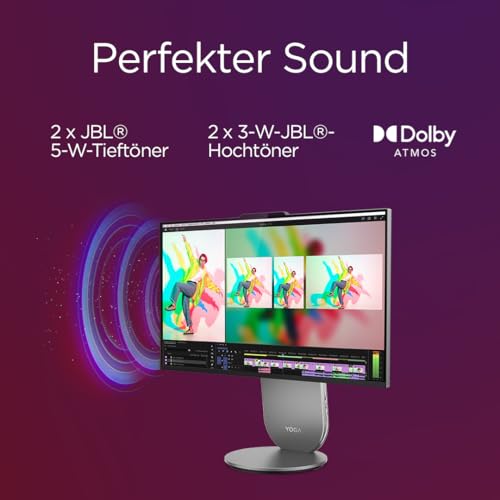 Lenovo Yoga All-In-One AI PC | 27" QHD Touch-Display | Intel Core Ultra 9 285H | 32GB | 1TB SSD | Intel Arc Grafik | Win11 | Inkl. Wireless Maus-Tastatur | Grau | Augenschutz | 2 Jahre Premium Care