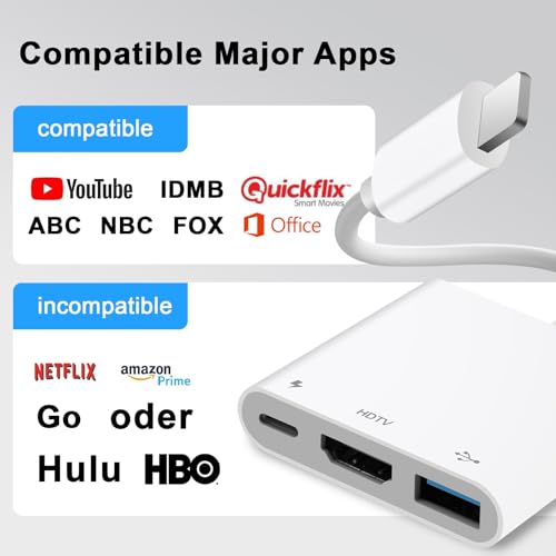 [Apple MFi-Zertifiziert] Digital AV Adapter Hub 3-in-1 für iPhone und iPad