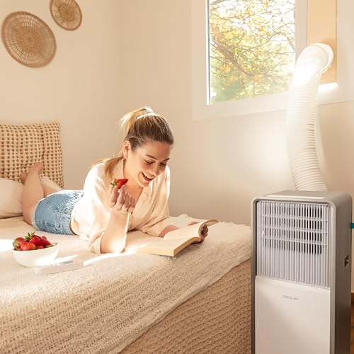 Cecotec Klimaanlage Mobil ForceClima 12650 Style Heating, 12.000 BTU | bis 28 m², 5 Modi, 2 Geschwindigkeiten, Entfeuchtung 29 l/Tag, Timer 24 Std, Wärmepumpe, Fensterkit