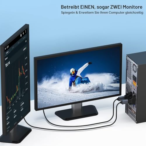 BENFEI DVI-D DVI zu HDMI Adapter, DVI zu HDMI Bidirektionaler Stecker zu Buchse, Konverter mit vergoldetem Kabel, 2er Packung
