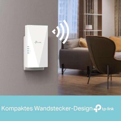TP-Link RE500X WiFi 6 WLAN Verstärker Repeater AX1500 (1200 Mbit/s 5GHz, 300 Mbit/s 2,4GHz, Gigabit-Port, kompatibel mit Allen WLAN-Routern inkl. Fritzbox)