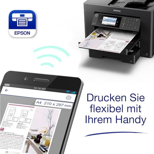 Epson Workforce WF-7840DTWF A3+ kabelloser Multifunktions-Tintenstrahldrucker inkl. 3 Monaten kostenloser Tinte mit ReadyPrint Flex-ABO*