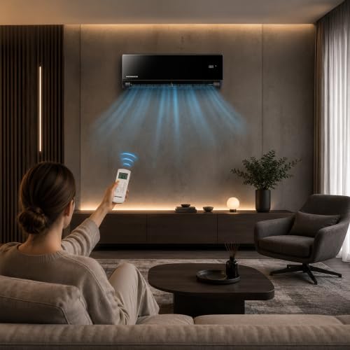 Heinner HAC-BP12WIFI-BK BlackPearl Split-Klimaanlage Schwarz, 12000 BTU, WiFi, Smart Inverter, A+++ Kühlung, A++ Heizung, Active Clean, Breeze Away, Cascade, ECO, 8°C-Heizfunktion, für 16–23 m²