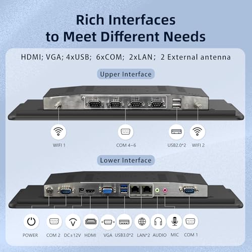 NORQIN 27 Zoll IP65 Industrie Panel PC, All-in-One Touchscreen Computer