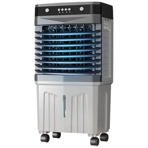 Tragbare Klimaanlagen, Verdunstungskühler mit großem Wassertank, 3-stufiger Lüfter, 28 dB Verdunstungsluftkühler mit 120°-Oszillation, 12-Stunden-Smart-Timer, 4 Kühlakkus, Kühllüfter für Zim