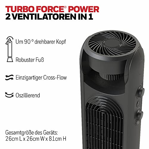 Honeywell TurboForce Power Oszillierender 2-in-1-Turmventilator mit hoher Geschwindigkeit