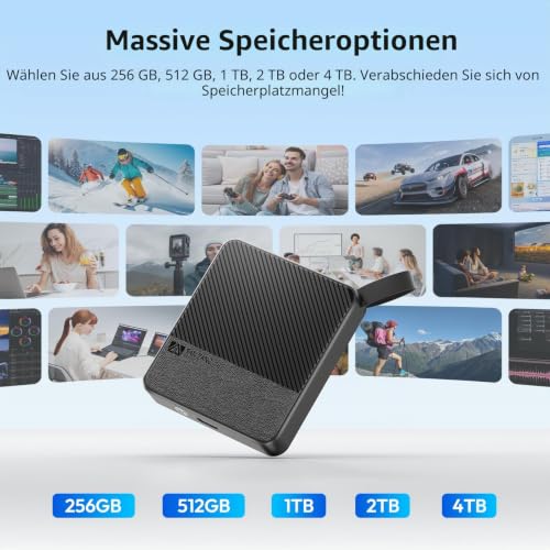SAN ZANG MASTER Externe Festplatte 2TB,560 MB/s Lesen, 520 MB/s Schreiben,USB 3.2 Gen.1, Festplatte Extern für PC, Smartphone, und Spielekonsolen, S5Plus