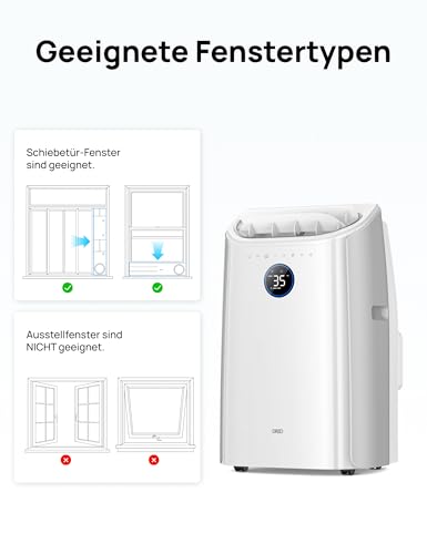 Dreo Tragbare Klimaanlagen, 10.000 BTU AC Einheit für Schlafzimmer mit Drainagefreier Kühlung, APP/Stimme/Fernbedienung, 24h Timer mit Ventilator & Luftentfeuchter, AC515S