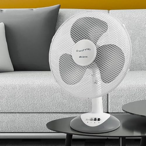 Ariete 847 Tischventilator, 3 Geschwindigkeiten, 3 Flügel, Oszillations- und Neigungsfunktion, 40 W, Kunststoff, Weiß
