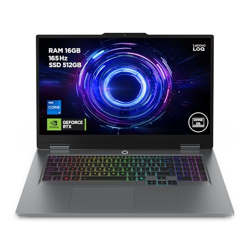 Lenovo LOQ | Laptop | i7 | 16GB | 512GB | RTX 5070 | 17.3 FHD Display |165Hz | Intel i7-14700HX | 16GB RAM | 512GB SSD | NVIDIA RTX 5070 | RGB Tastatur |QWERTZ |Ohne Windows|Grau