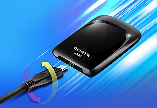 ADATA SC680 - 480 GB, externe Solid-State-Drive mit USB 3.2 Gen.2 Typ-C, 2.5 Zoll, schwarz, 480GB, ASC680-480GU32G2-CBK