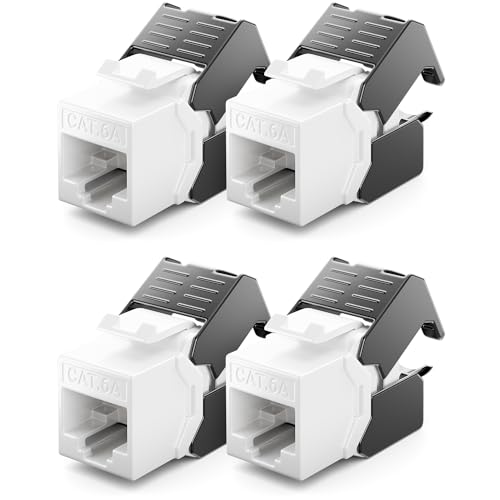 deleyCON CAT6a Keystone Jack RJ45 Modul LSA 500MHz 10 Gbit/s, 4 Stück