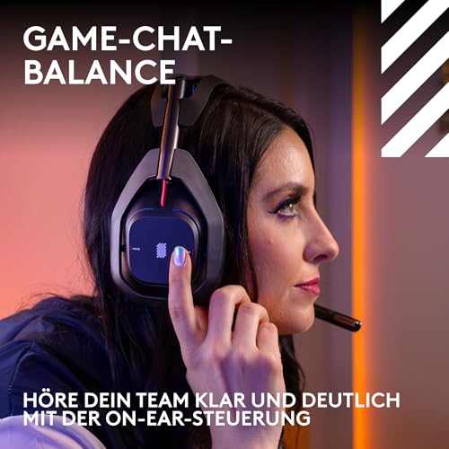 Logitech G Astro A50 Lightspeed, Kabelloses Gaming-Headset + Basisstation | 5. Generation, 3-System-Umschaltung, USB-C, Xbox, PS5, PC/Mac, Bluetooth, kabelloses Headset mit Mikrofon für PC