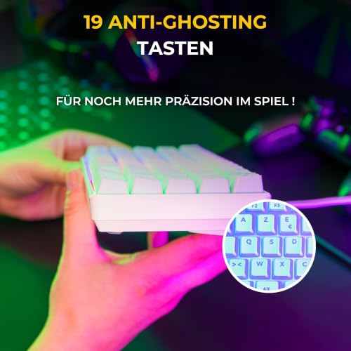 The G-Lab Combo Hydrogen - Set Gaming-Tastatur und Maus Weiß QWERTZ DE