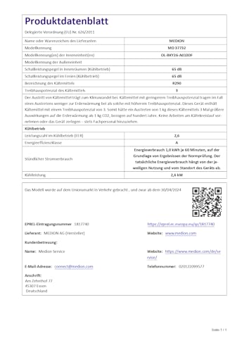MEDION Smarte Mobile Klimaanlage mit Abluftschlauch P901 (9000 BTU, mobil, inkl. Fensterabdichtung, bis 32m², 3in1,Kühlen Entfeuchten Ventilieren, App- und Sprachsteuerung, Schlafmodus