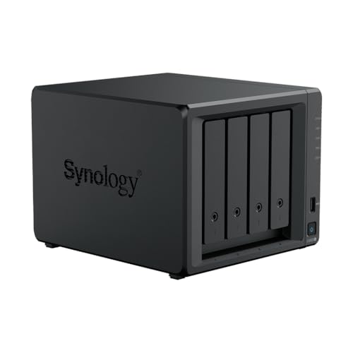 Synology DS925+ NAS-Server-Bundle 4 Schächte (8 GB RAM, 48 TB HDD) – 4 x 12 TB Synology NAS HDDs, Hochleistungs-Desktop-Netzwerkspeichergerät – Inklusive externer 512 GB SSD für Backup