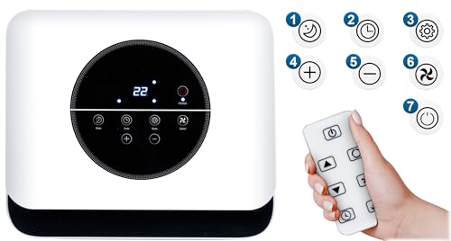Berdsen Mobiles Klimagerät 5-in-1 10000 BTU - Kühlung, Entfeuchtung, Ventilation, Auto- und Schlafmodus - Tuya Smart App - Energieeffizient