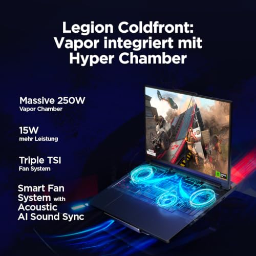 Lenovo Legion Pro 7i Gaming AI Laptop | 16" WQXGA 240Hz OLED Display | Intel Core Ultra 9 | 64GB RAM | 1TB SSD | NVIDIA GeForce RTX 5080 | Windows 11 | QWERTZ | AI Chip LA3 | 3 Monate GamePass