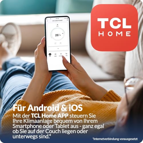 TCL BreezeIn Split Klimaanlage 12000 BTU (3,4 kW) - Quick Connect Set (5m) - R32 Vorbefüllt - Heizen & Kühlen - App & Alexa Steuerung