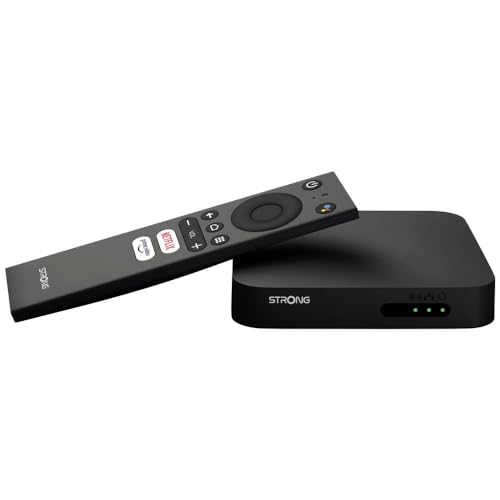 STRONG Leap-S3 4K UHD Google TV-Streamingbox Mit Ethernet-Port, 2GB RAM + 16GB Speicher, Integriertem Chromecast, WiFi, Google-Sprachsteuerung, HDR10+