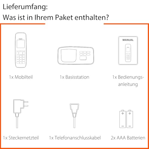 Gigaset E720A - Schnurloses Premium Senioren DECT-Telefon mit Anrufbeantworter - sprechende Wähltasten - Nummernansage & Namensansage - Anrufübertragung per Bluetooth, schwarz [Deutsche Version]