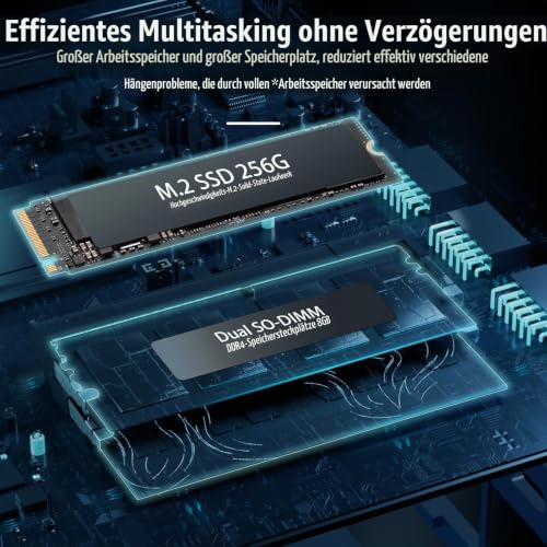 Mini-PC 3200U (bis zu 3,5 GHz) 8 GB RAM 256 GB SSD Win11 WLAN5/Bluetooth /RJ45 LAN 1000M/USB*4/USB-C*2/HDMI*2, 4K@60Hz Dual-Monitor-Ausgabe, ultraleicht, leise, 4-6W energieeffizienter Mini-PC