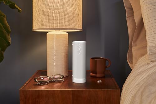 Sonos Roam 2 | Leichter, mobiler und wasserdichter Speaker mit Bluetooth, WLAN, mindestens 10 Stunden Akkulaufzeit und Voice Control für drinnen und draußen - Weiß