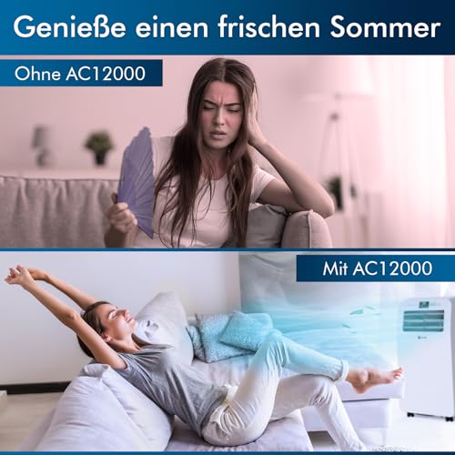 AC12000 Mobile Klimaanlage 12000 BTU mit Entfeuchtung und Ventilator