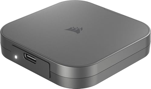 CORSAIR EX300U 1TB Tragbare Externe USB-C SSD – USB 3.2 Type-C Gen2 Anschlüsse, Plug-and-Play, MagSafe, Inklusive Kabel – Windows PC, macOS, iOS, iPadOS, Android – Grau