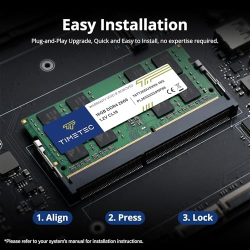 Timetec 16 GB DDR4 2666 MHz (PC4-2666V) PC4-21300 SODIMM – Non-ECC Unbuffered, 260-Pin, 1,2 V, CL19 Speichermodul für Laptops, Mini-PCs und All-in-One-Computer