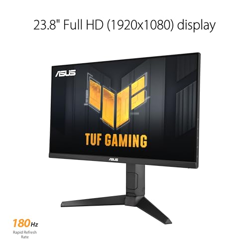 ASUS TUF Gaming VG249QL3A - 24 Zoll Full HD Monitor - 180 Hz, 1ms GtG, G-Sync, FreeSync, AdaptiveSync, ELMB, GameFast Input - Fast-IPS Panel, 16:9, 1920x1080, DP, HDMI, ergonomisch, Speaker