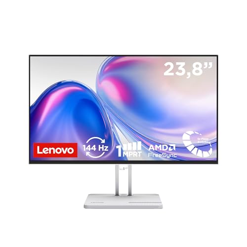 Lenovo L24-4C | Monitor | 23.8" Full HD | 144Hz | IPS | HDMI 1.4 | VGA | Home Office | 1920x1080 Auflösung | 250 nits | 1ms Reaktionszeit | IPS-Panel | Entspiegelt | Lautsprecher | Grau