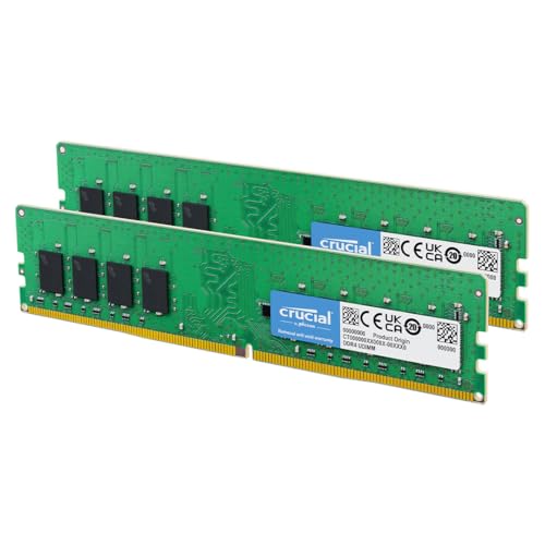 Crucial DDR4 RAM 32GB Kit (16GBx2) 3200MHz CL22, PC Computer Arbeitsspeicher, (auch 2933MHz / 2666MHz) - CT2K16G4DFRA32A