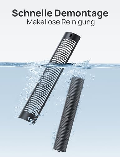DREO 25dB Smart Leiser Turmventilator mit Kühlung, 106cm WiFi Alexa Tower Fan, 90° oszillierender Ventilator, Fernbedienung 9-Geschwindigkeit 4 Modi 12 Std Timer Sprachsteuerung, Sternenlicht
