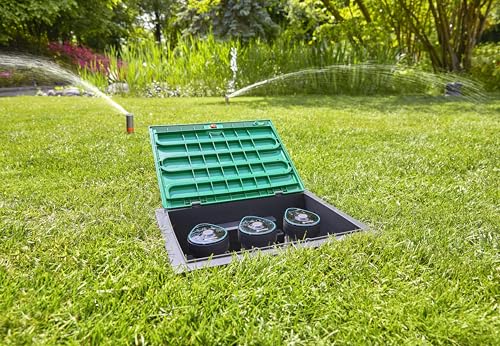 Gardena Ventilbox 9 V Bluetooth Set | Bodeneinbaudose für den unterirdischen Einbau von batteriebetriebenen Bewässerungsventilen, programmierbar per App