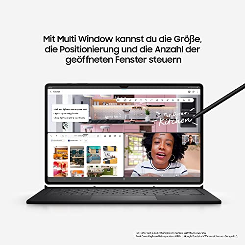 Samsung Galaxy Tab S8+, 12,4 Zoll, 128 GB interner Speicher, 8 GB RAM, Wi-Fi, Android Tablet inklusive S Pen, Graphite, inkl. 36 Monate Herstellergarantie