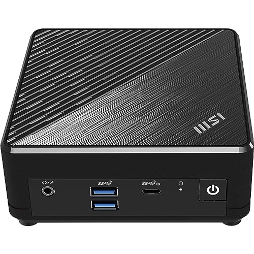 MSI Cubi N ADL S-217DE - Intel Processor N200, 8GB DDR4, 256GB M.2 SSD, USB 10Gbps Typ A Anschlüsse & HDMI 2.1, Wi-Fi, Bluetooth 5, Lüfterlos - schwarz, Windows 11 Pro