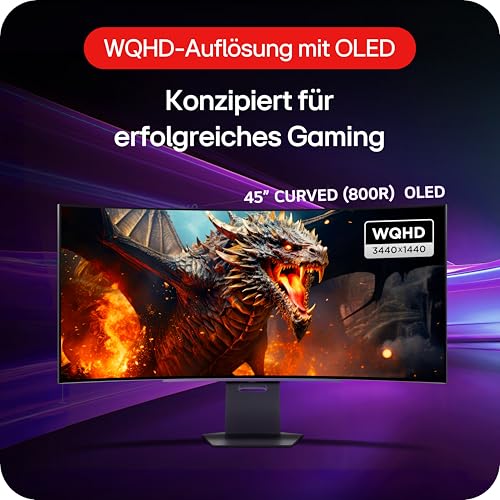 LG Ultragear™ 45GS95QX-B.AEU (45 Zoll) 21:9 Curved 800R WQHD OLED Gaming-Monitor, 240Hz, AMD FreeSync™ Premium Pro, DisplayHDR™ True Black 400, 2X HDMI 2.1, Grau