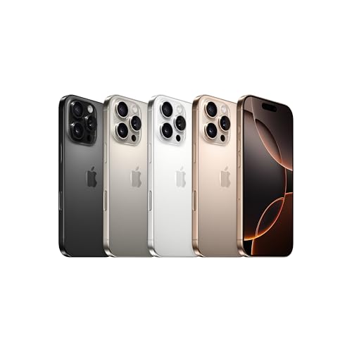 Apple iPhone 16 Pro Max 256 GB: 5G Handy mit Kamerasteuerung, 4K 120 Dolby Vision und einem großen Sprung bei der Batterielaufzeit. Funktioniert mit AirPods, Titan Schwarz