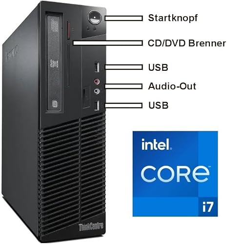 Lenovo i7 ThinkCentre Silent Business Office Computer mit 3 Jahren Garantie! Intel Core i7 4770, 8 Threads, 3.9 GHz - 32 GB - 1000 GB SSD - DVD±ROM - WLAN - Windows 11 Prof. - MS Office - #8154