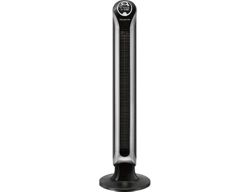 Rowenta VU6670 Eole Infinite, Turmventilator, Timer bis zu 8 Stunden, 3 Geschwindigkeiten, Fernbedienung, automatische Abschaltung, Piano Schwarz