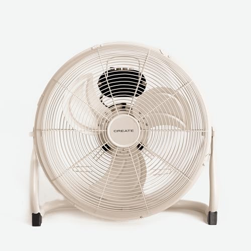 CREATE / AIR FLOOR RETRO/Industrieller Bodenventilator/Sand Ventilator, 16 Zoll, starker Luftstrom, 3 Geschwindigkeiten, leise, leicht, rutschfeste Standfüße