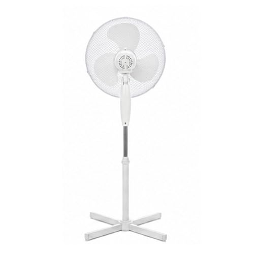 Breezeline 16 Zoll Standventilator 40 cm mit starkem Luftstrom 90° Oszillation energieeffizient starker Luftstrom Schwenkfunktion leise höhenverstellbar Sommer Ventilator Weiß