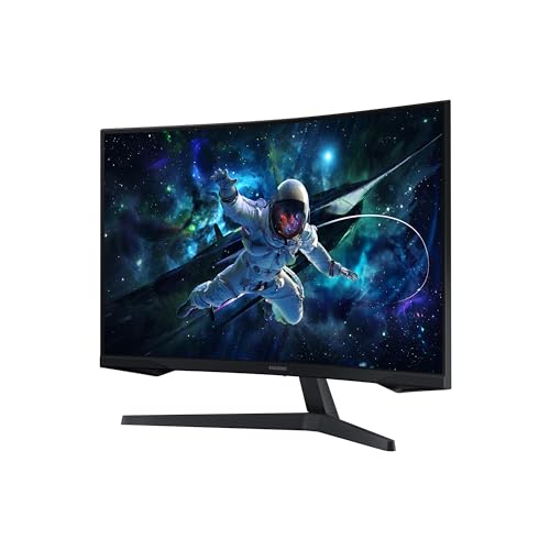 Samsung Odyssey G55C Curved Gaming Monitor 32 Zoll, Bildschirm mit VA-Panel, 2.560 x 1.440 Pixel, 1.000R Radius, HDR10, AMD FreeSync, 165 Hz, Reaktionszeit 1 ms (MPRT), LS32CG554EUXEN