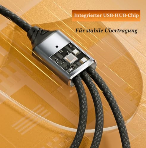 USB C Splitter 1 in 3 Out, USB C Verteiler Mehrfach, USB C Adapter Kabel