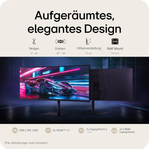 LG Ultragear™ 34G630A-B.AEUQ (34 Zoll) 21:9 Curved WQHD VA Gaming-Monitor, 240Hz, AMD FreeSync™ Premium, DisplayHDR™ 400, 2X HDMI 2.1, Schwarz