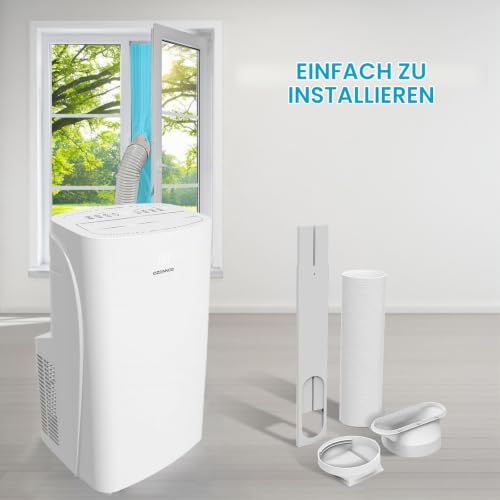 OZEANOS Mobile AC Klimagerät mit Kühlleistung bis zu 12000 BTU/h, Leiser Betrieb unter 65 dB, Timer- und Sleep-Funktion, Kühl-Ventilator- und Entfeuchtungsmodus für Räume bis 100 m3