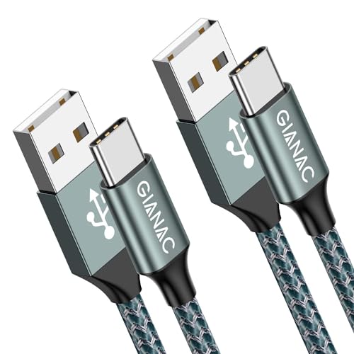 GIANAC USB C Kabel, [2 Stück 2m] 3.1A Ladekabel USB C Ladekabel | USB A auf USB C Schnellladekabel für iPhone 17 Pro Max/16/15 Serie Samsung Galaxy S23 S22 Note 10 Google Pixel 7 Xiaomi